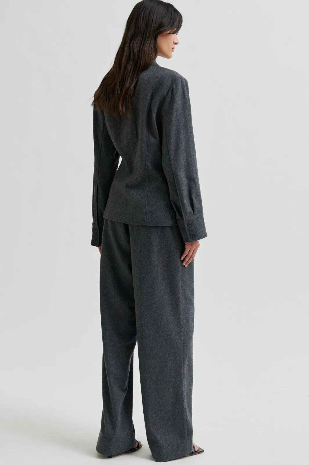 Outlet Second Female Milea Wrap Shirt 60267 7003 Dark grey melange