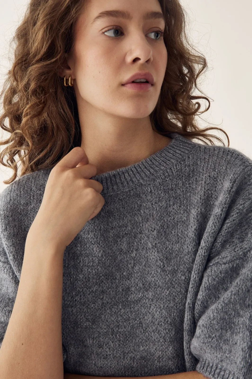Hot Noella Mimi Knit Jumper 218 Grey