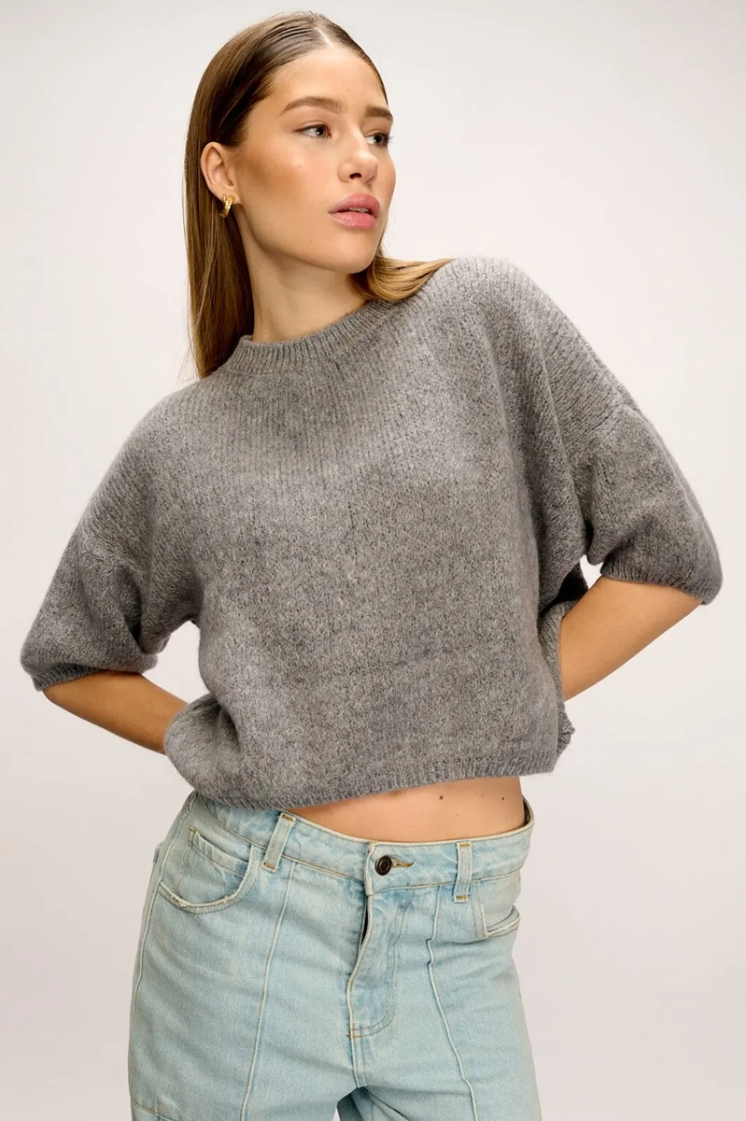Hot Noella Mimi Knit Jumper 218 Grey
