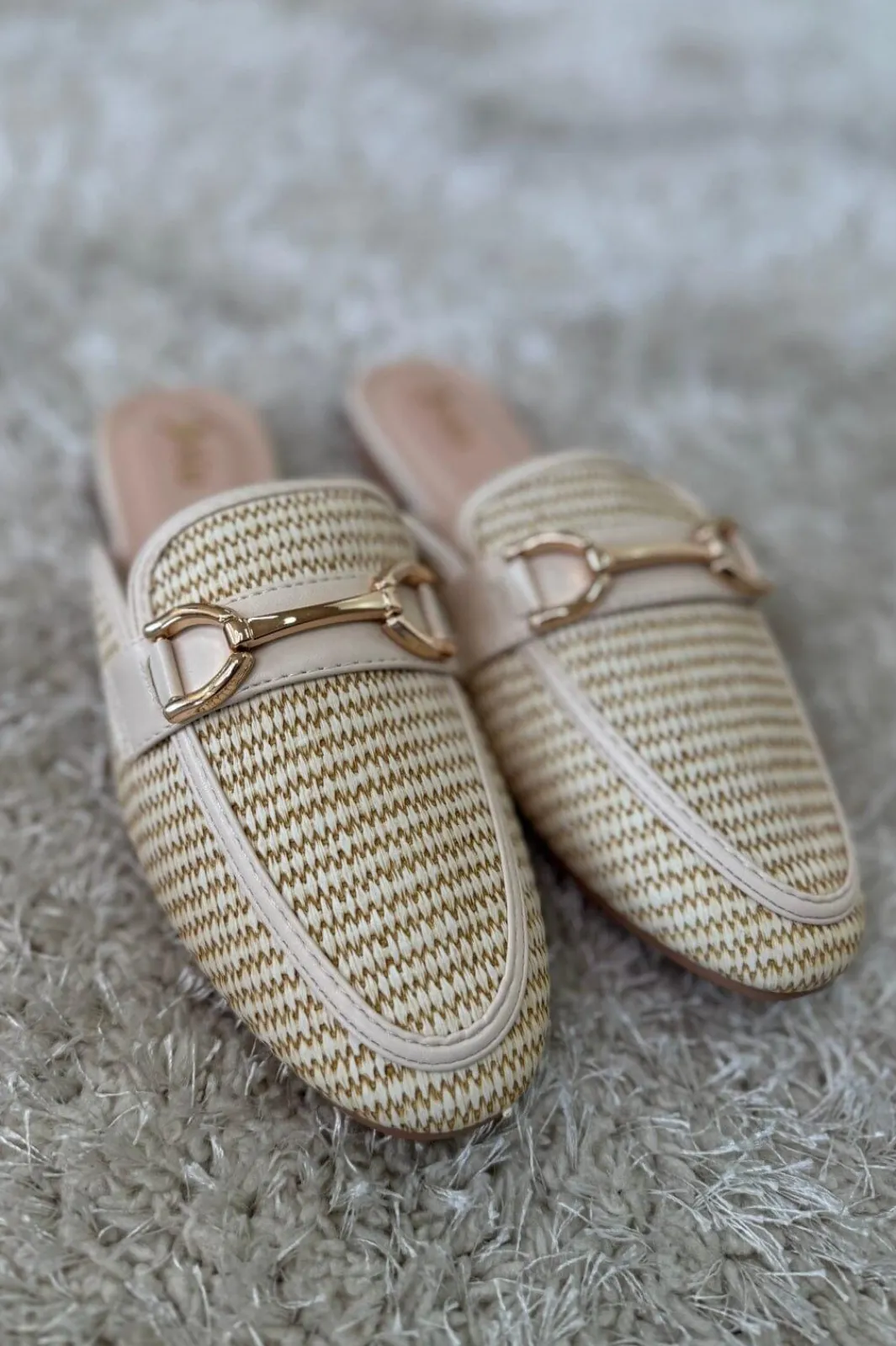 Clearance Bloom Mimosa Mules Beige