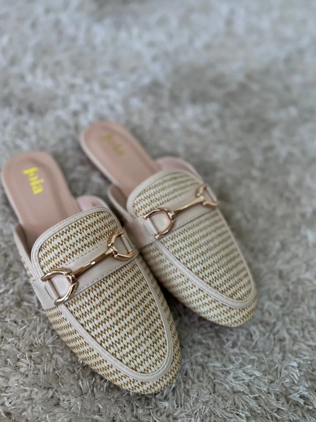 Clearance Bloom Mimosa Mules Beige