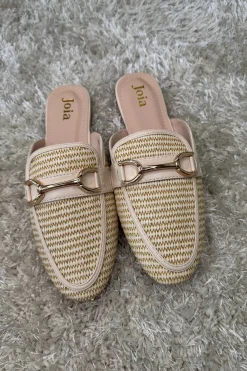 Clearance Bloom Mimosa Mules Beige