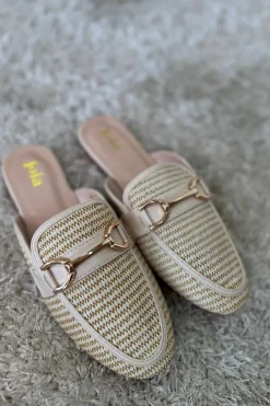 Clearance Bloom Mimosa Mules Beige