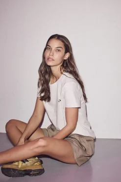 Outlet Haute L'Amitié Mini Curve Logo Tee HL10097 Pearl Melange