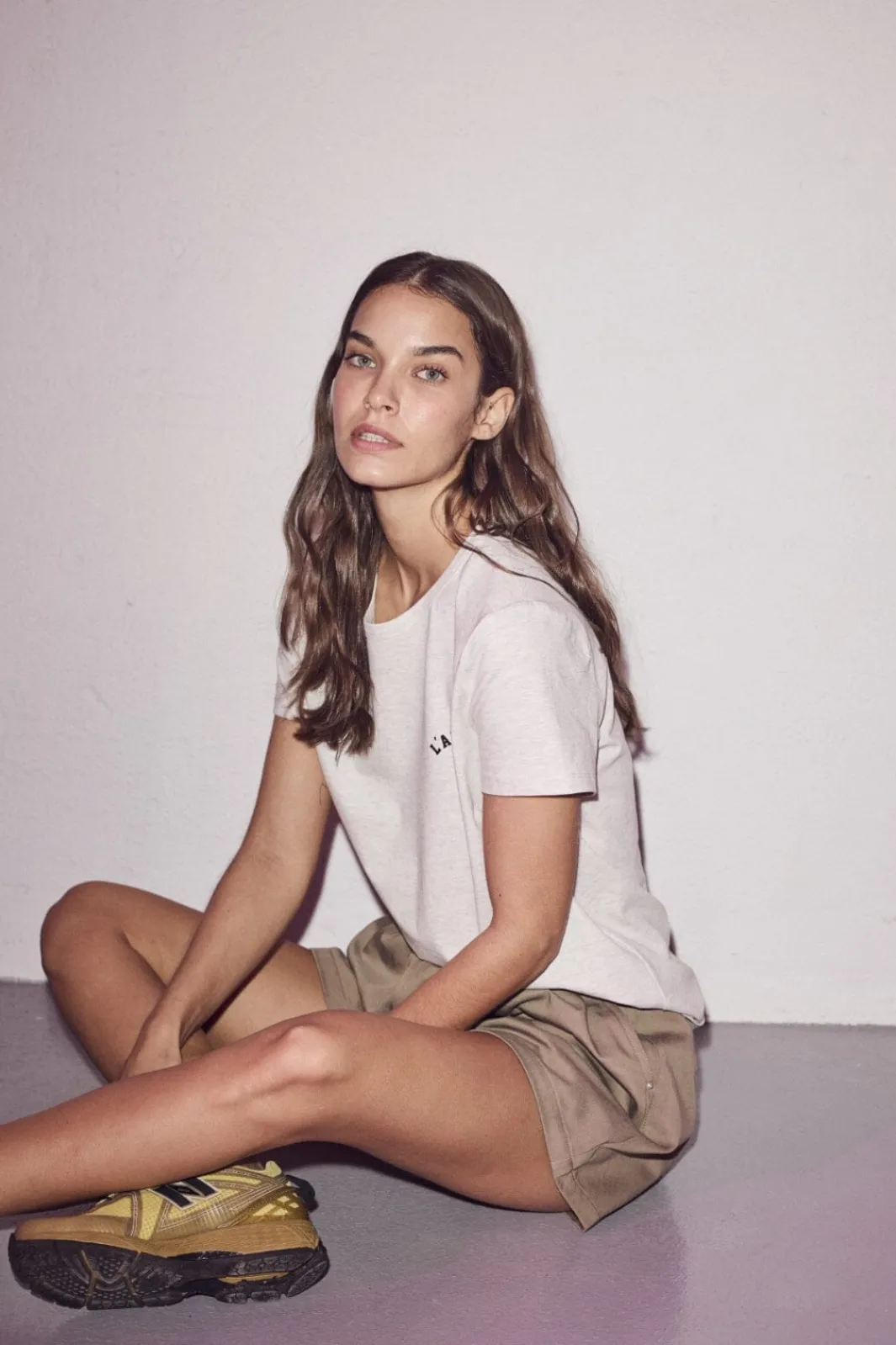 Outlet Haute L'Amitié Mini Curve Logo Tee HL10097 Pearl Melange