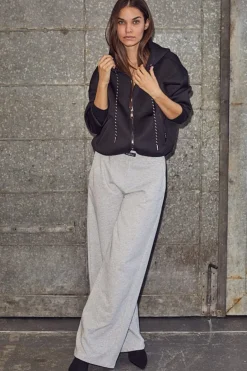Online Haute L'Amitié Mini Curve Loose Pant HL10264 Grey Melangé