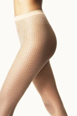 Online Wolford Mini Dot Tights17624 8641 Fairly Light/black
