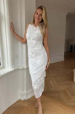 Discount BYIC Miraic Mesh Dress A23766 White Flower