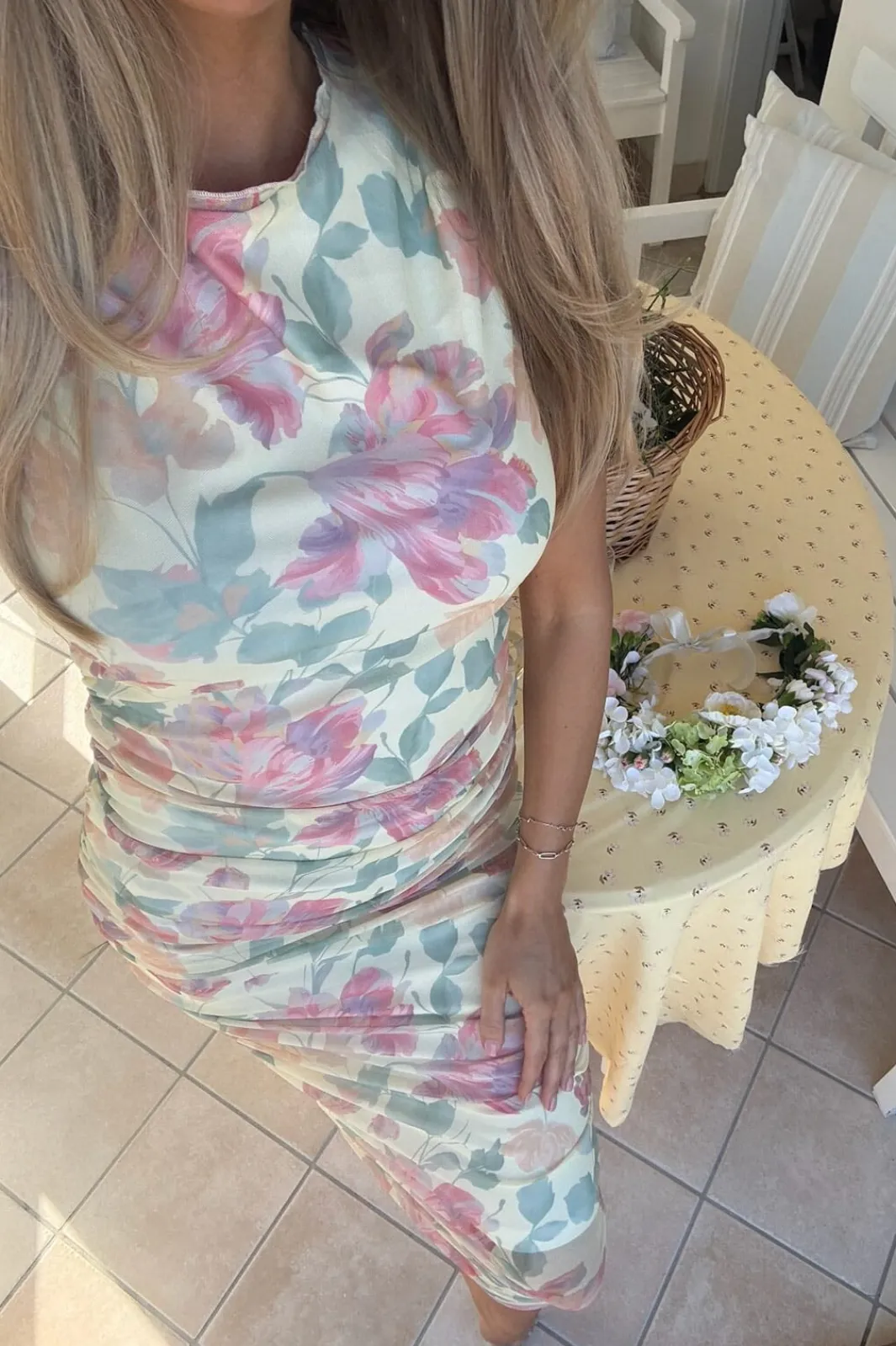 Best BYIC Miraic Mesh Dress A23631 Pastel Garden