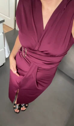 Online A-bee Mirella Dress Burgundy