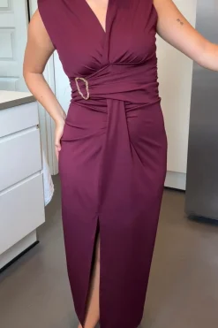 Online A-bee Mirella Dress Burgundy