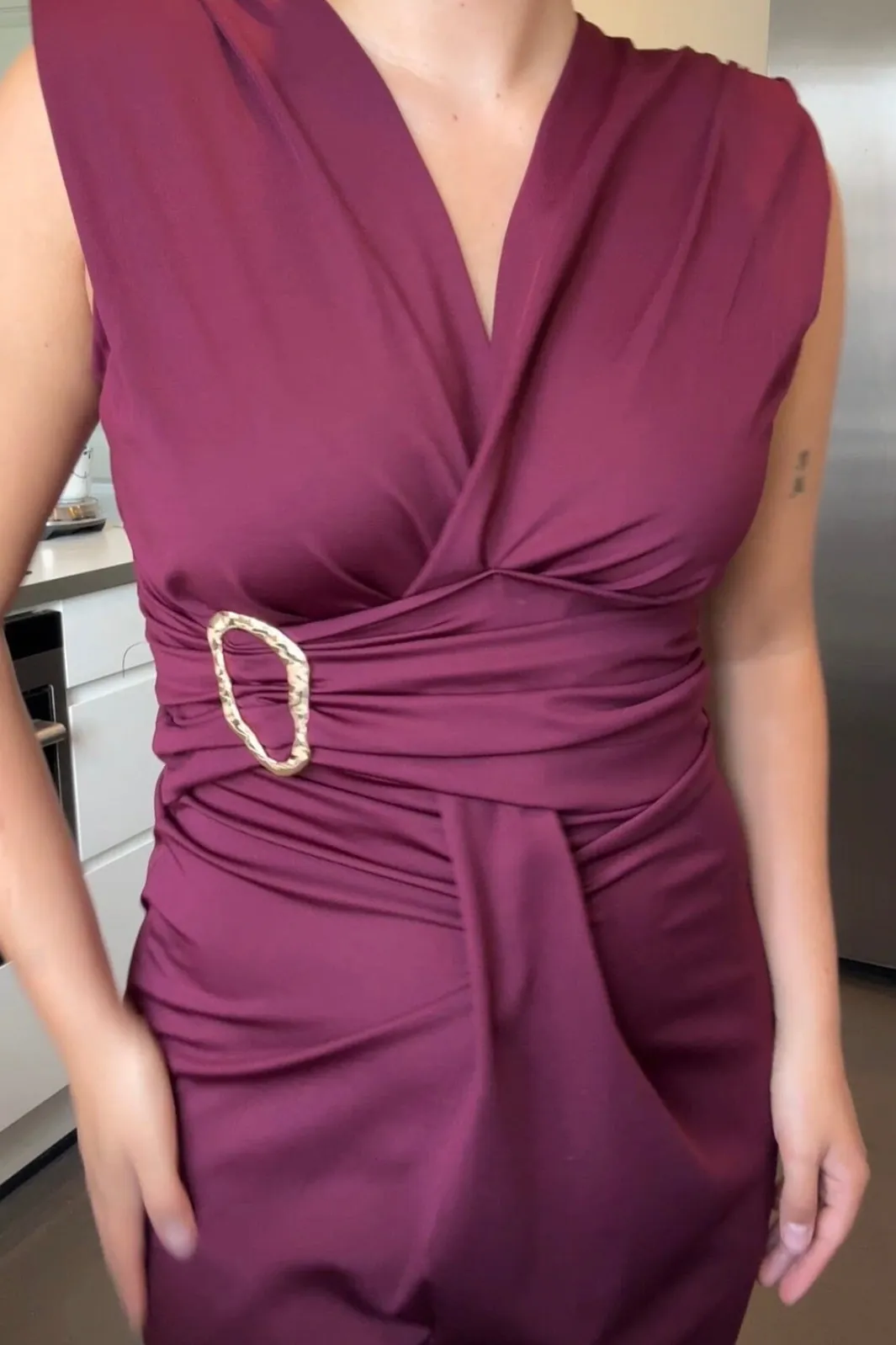 Online A-bee Mirella Dress Burgundy