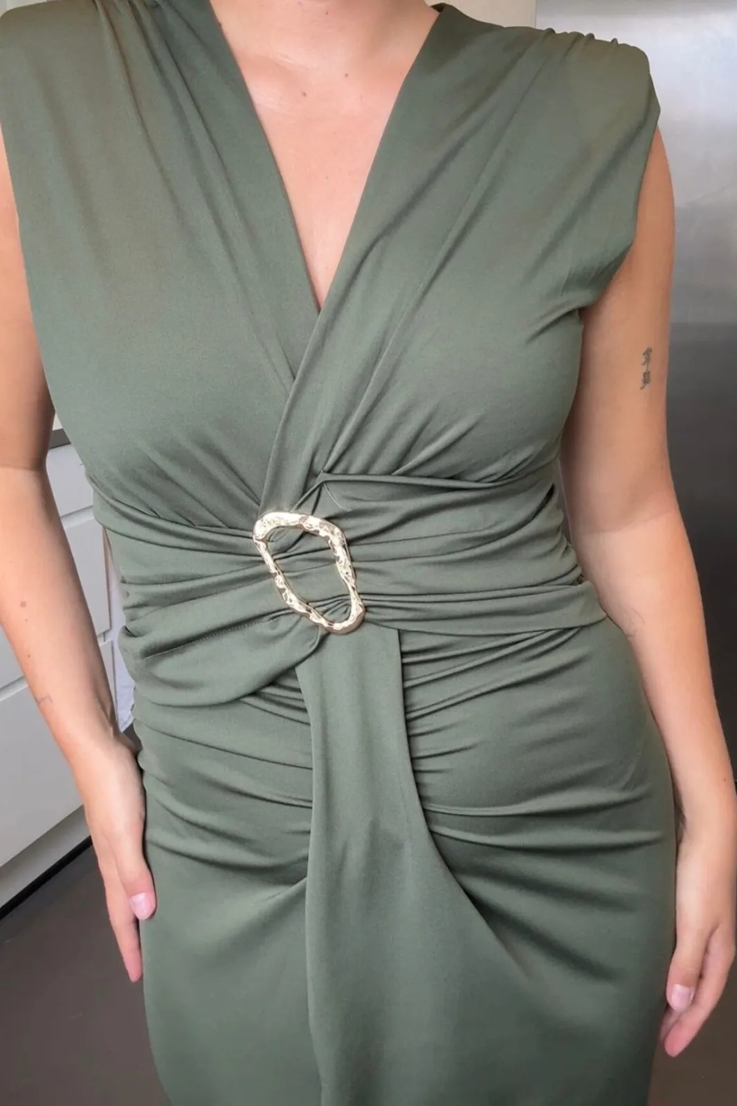 A-bee Mirella Dress Khaki