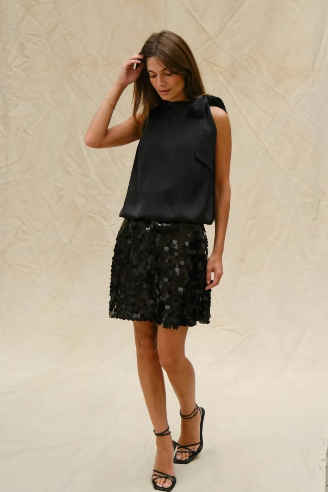 Online Neo Noir Miva Big Sequins Skirt 165919 100