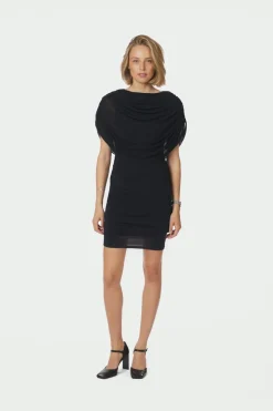 Online Neo Noir Mottuna Drapy Mesh Dress 167475 100