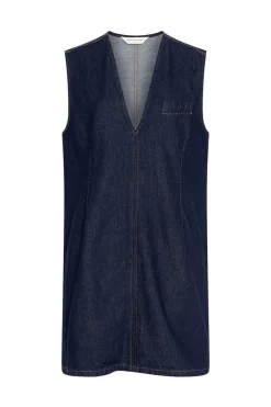 Outlet Moss Copenhagen Mschadna Alena Sl Dress 19722 Dark Blue Wash