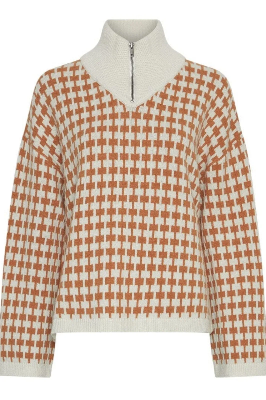 Hot Moss Copenhagen Mschamaria Zip Pullover 19172 Egret C Spice