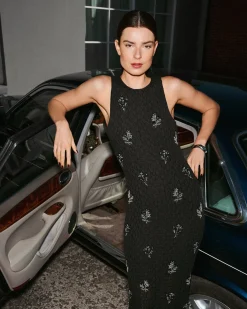 Sale Moss Copenhagen Mschaudrey Sl Dress Emb 19467 Black Silver