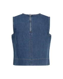 Discount MSCH Copenhagen Mschjolene Elena Sl Top 19359 Mid Blue Wash