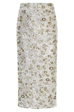 Best Moss Copenhagen Mschmagnolia Skirt Emb 19473 Silver T Coco