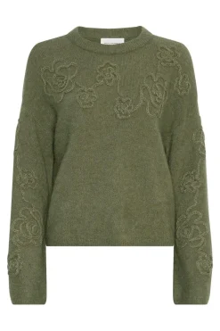 Discount Moss Copenhagen Mschmiabelle Hope Pullover Emb 19400 Olivine Flower