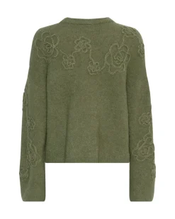Discount Moss Copenhagen Mschmiabelle Hope Pullover Emb 19400 Olivine Flower