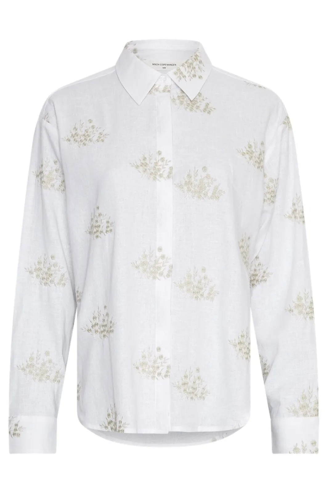 Discount MSCH Copenhagen Mschryan Conella Shirt Emb 19421 B Wht Peyot Flw