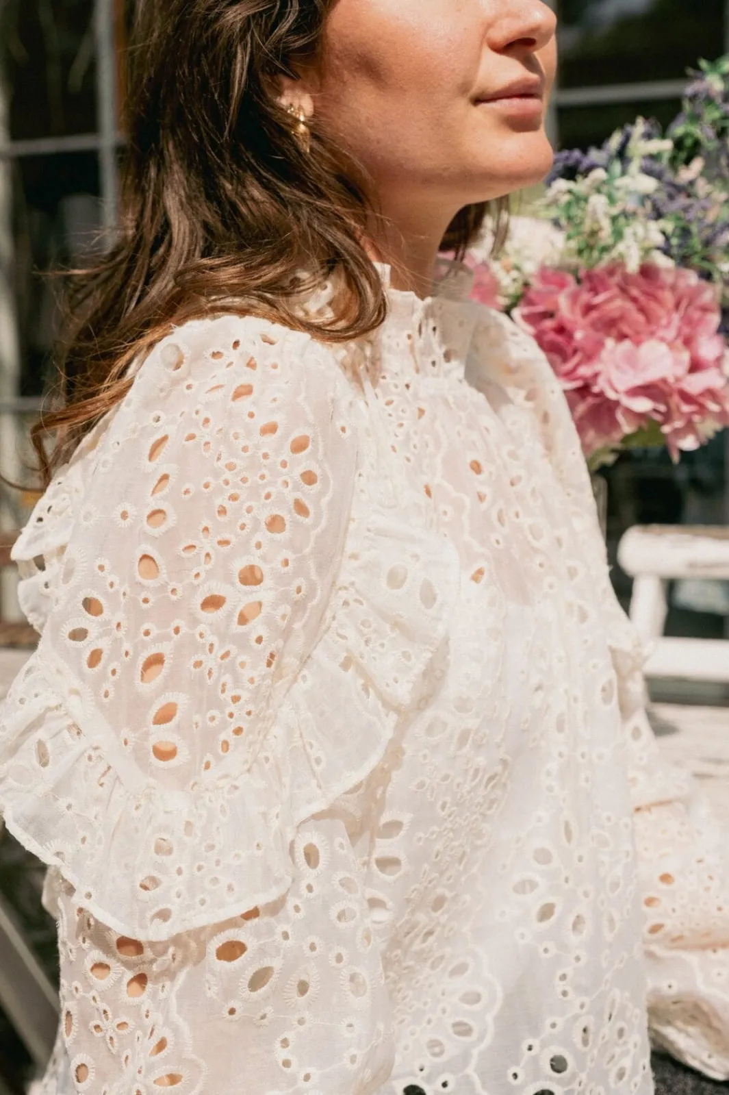 Clearance Neo Noir Nadira Embroidery Blouse Ivory