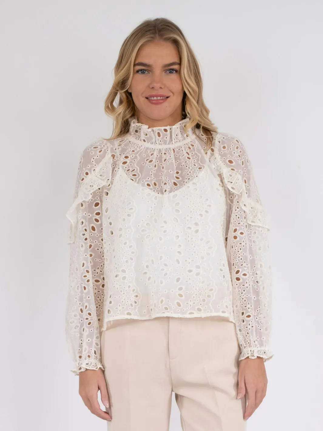 Clearance Neo Noir Nadira Embroidery Blouse Ivory