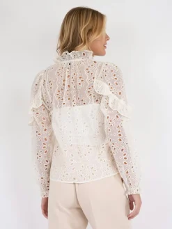 Clearance Neo Noir Nadira Embroidery Blouse Ivory