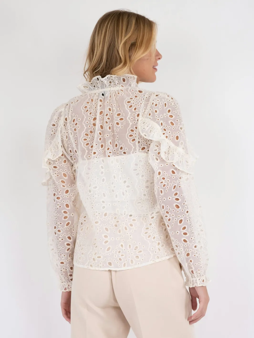 Clearance Neo Noir Nadira Embroidery Blouse Ivory