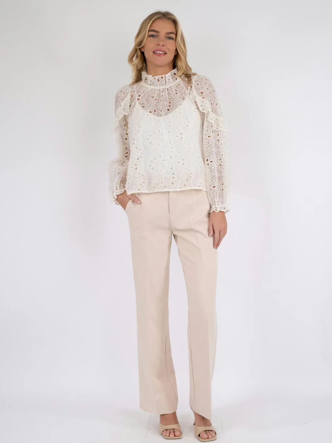 Clearance Neo Noir Nadira Embroidery Blouse Ivory