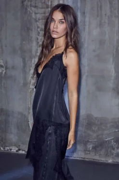 New Haute L'Amitié Naomi Asym Lingerie Dress HL10547 Black