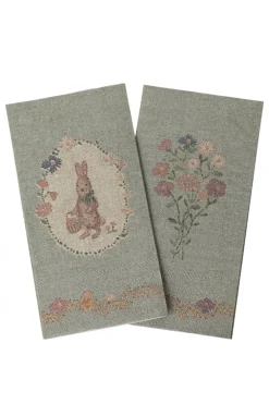 New Maileg Napkin, Lapin De Pâques Green/Green