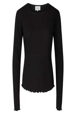 Clearance Liberte Natalia Ls Round Neck Blouse Black