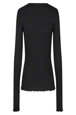 Clearance Liberte Natalia Ls Round Neck Blouse Black