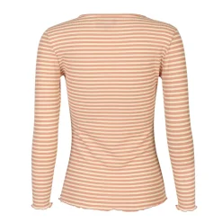 Sale Liberte Natalia Ls Round Neck Blouse 9914 Rose Creme Gold Stripe