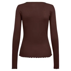 Hot Liberte Natalia Ls Round Neck Blouse Dark Brown