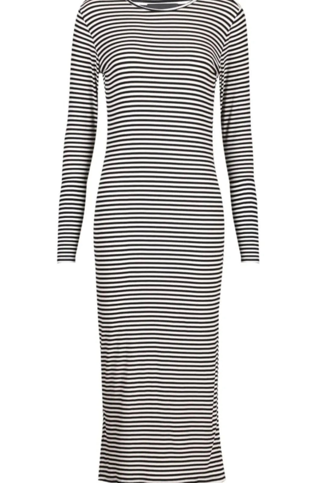 New Liberte Natalia-Ls-Dress Black Creme Small Stripe