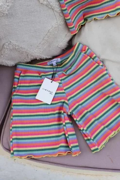 New Liberte Ami Natalia-Shorts-Kids 21234 Multi Orange Pink Stripe
