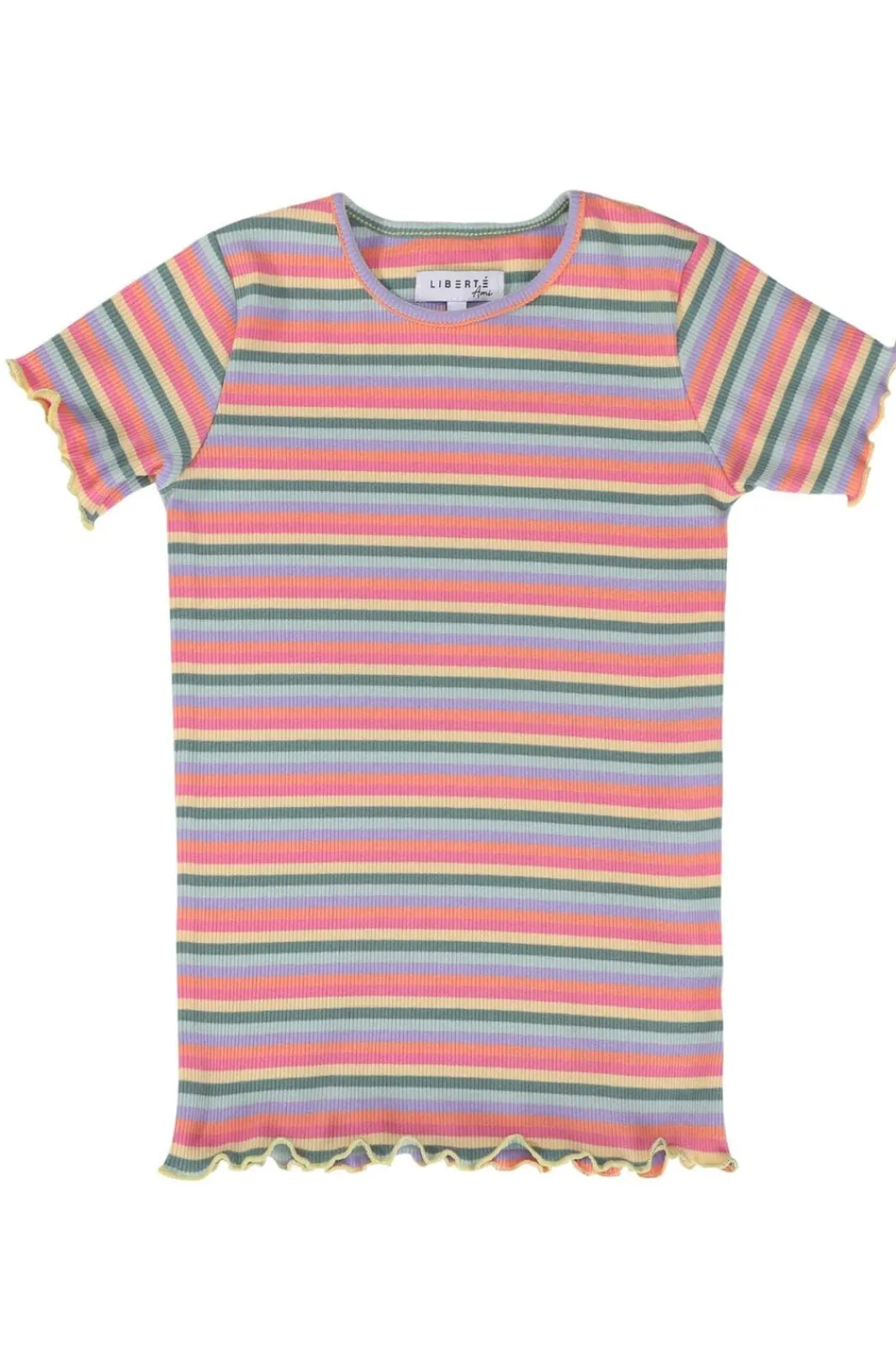 New Liberte Ami Natalia-Ss-Blouse-Kids 21067 Multi Orange Pink Stripe