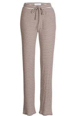 Sale Liberte Natalia-Straight-Pants 22061 Brown Creme Stripe