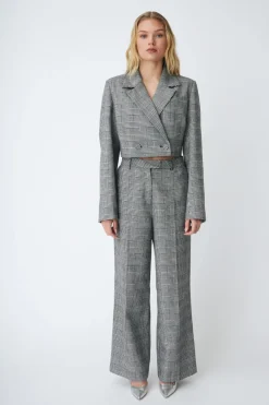 Outlet Cras Nate Blazer C581 9993 Black Silver Check