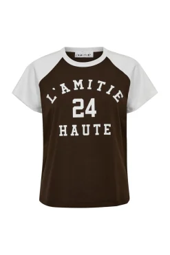 Sale Haute L'Amitié Neckline College Tee HL10109 Mocca