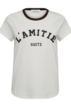 Best Haute L'Amitié Neckline Logo Tee HL10006 Off-White/Mocca