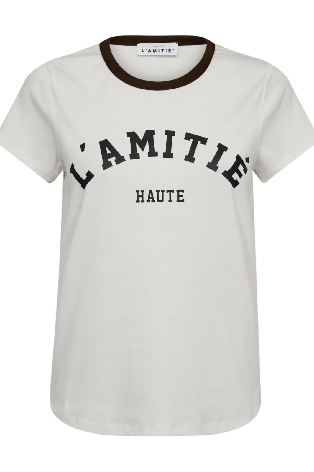 Best Haute L'Amitié Neckline Logo Tee HL10006 Off-White/Mocca