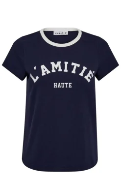 Haute L'Amitié Neckline Logo Tee HL10006 Navy/Off-White