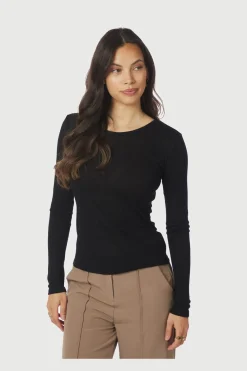 Online Neo Noir Nella Fine Rib Blouse 167271 100