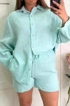 A-bee Nelly Skjorte Aqua Marine