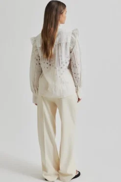 Clearance Second Female Nete Frill Shirt 59393 1044 Coconut Milk